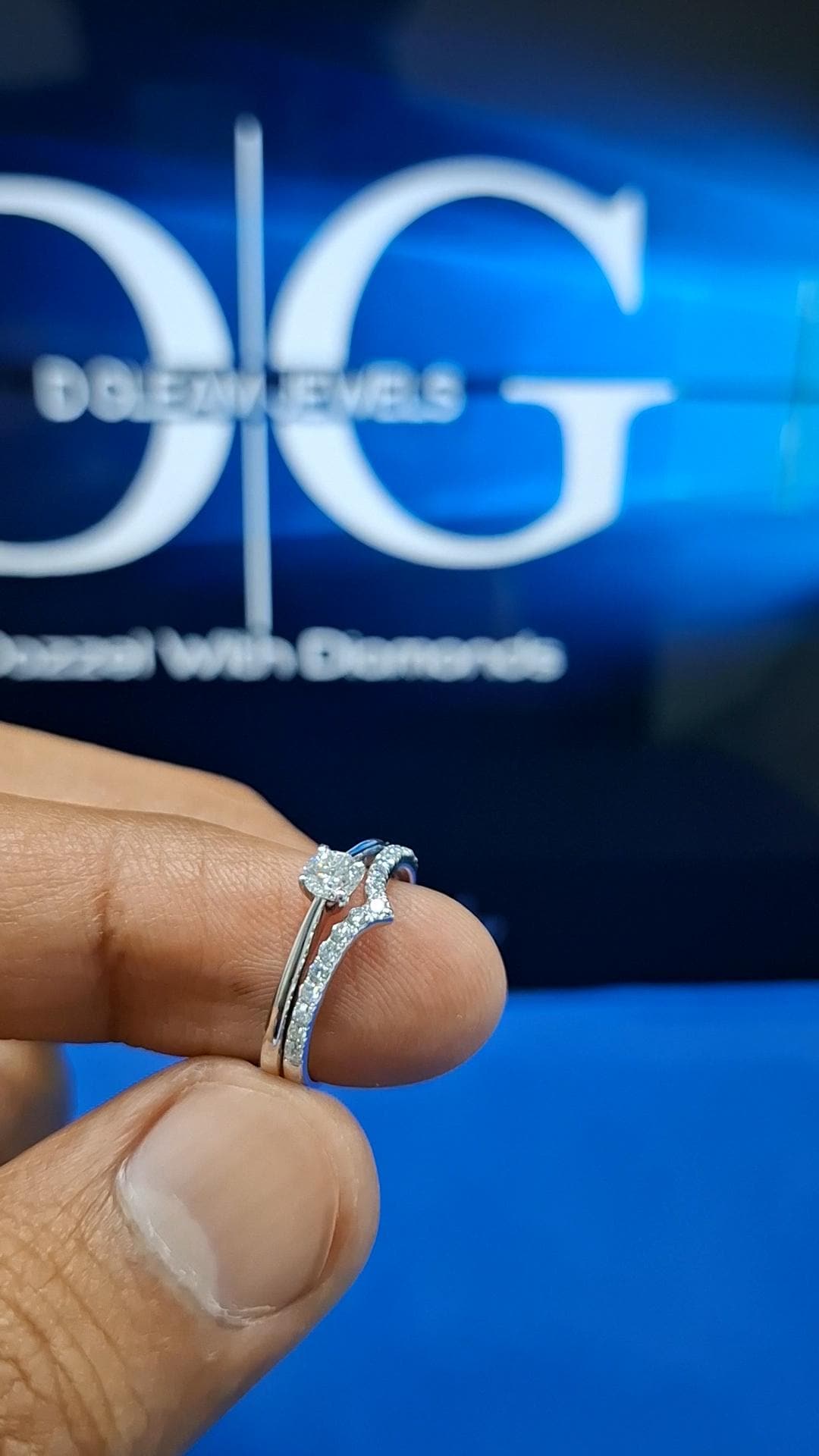 14K Yellow Gold Diamond Solitaire Ring Set: Ethnic Wedding Jewelry
