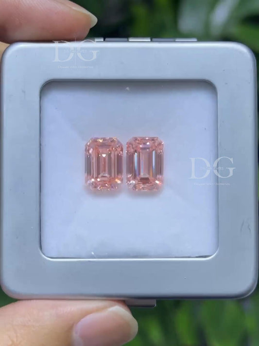 Pink Lab Grown Diamond: 4 ct Emerald Cut IGI Certified Loose Stone