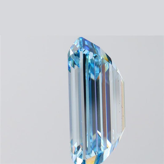 10.05 CT Emerald Cut Blue Lab Grown Diamond: Engagement Ring Gemstone