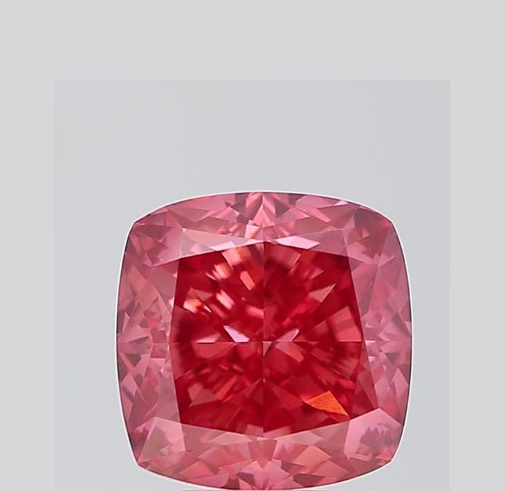 Cushion Cut 1.00 ct Fancy Red Color VS, IGI Certified, Loose Lab Grown Diamond