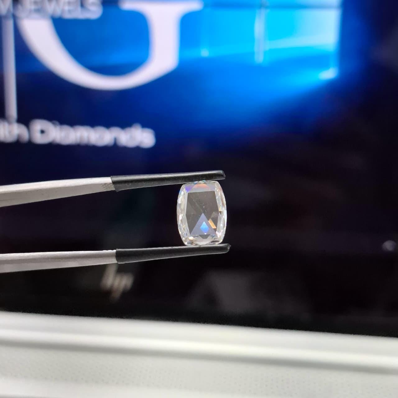 2.04ct Cushion Rose Cut Lab Grown Diamond, F VVS2, IGI Certified