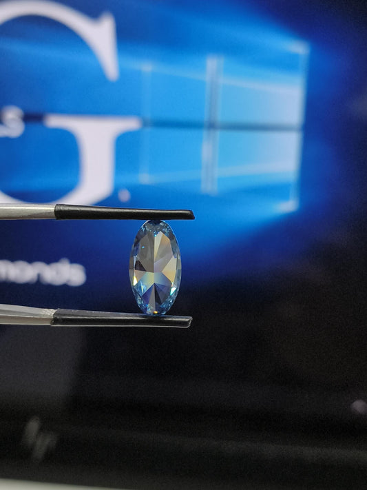 3.01 Carat Oval Fancy Vivid Blue Lab Diamond - IGI Certified VS1