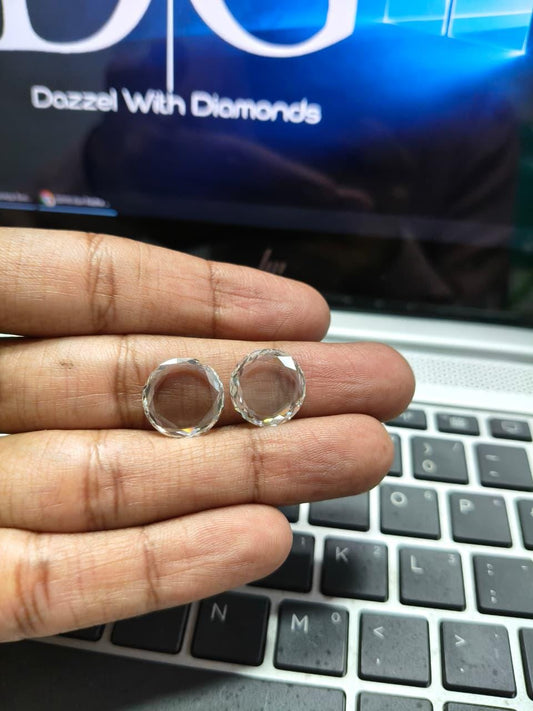 IGI Certified Rose Cut Lab Grown Diamond Pair: 6.95-6.97 CT