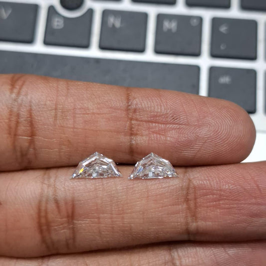 Cadillac Step Cut 2.00 + 2.00 Lab Grown Diamond Pair: Studs or Ring Side Stones