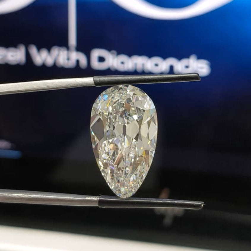 4.00ct Pear Euro Cut Lab Grown Diamond, F VVS2, IGI Certified