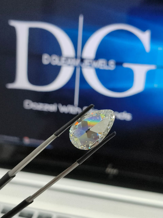 4.00ct Pear Euro Cut Lab Grown Diamond, F VVS2, IGI Certified