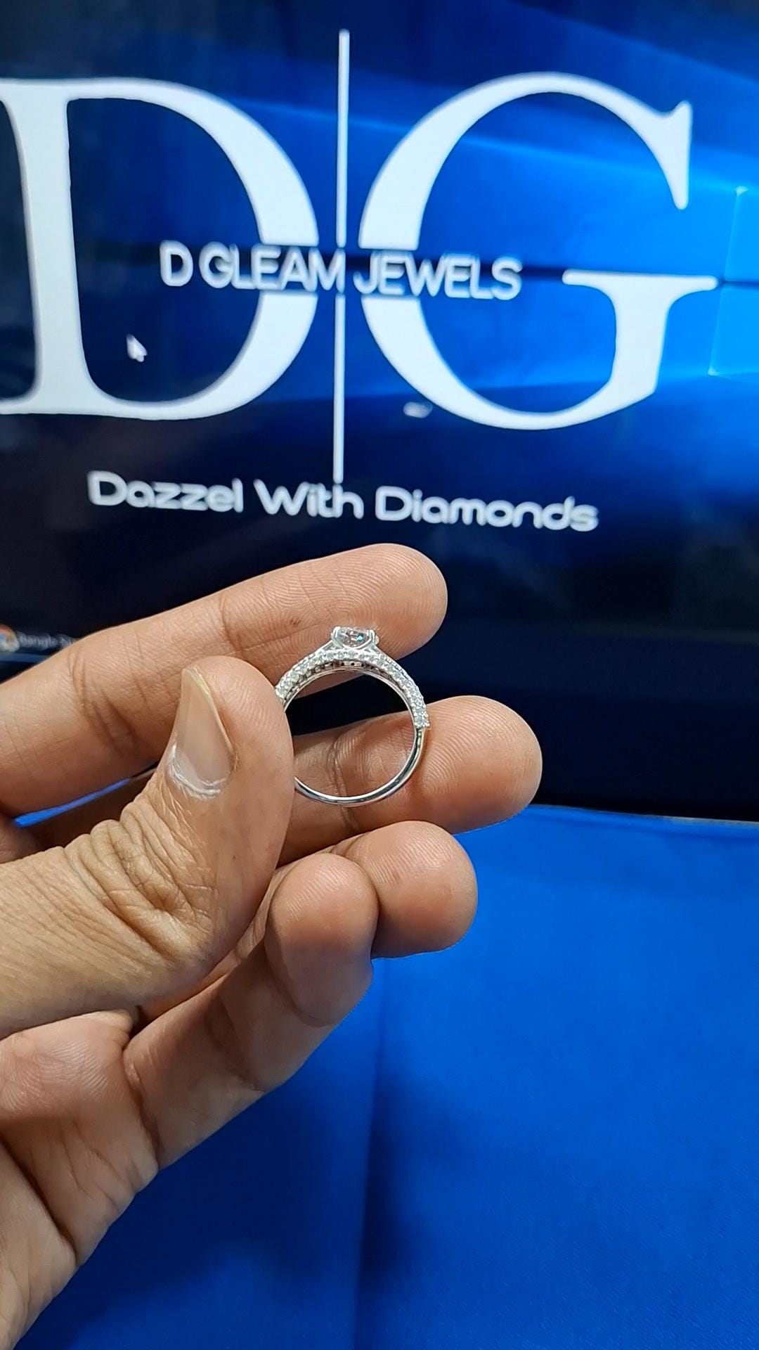 1.02 CT Round Lab Grown Diamond Engagement Ring, D/VS Lab Created Diamond, Matching Wedding Band, Wedding Ring Set, Diamond Eternity Band