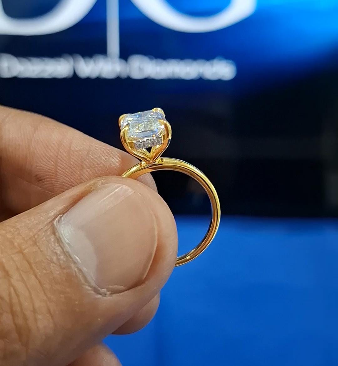 Radiant Cut Lab Grown Diamond Engagement Ring, 3.00 CT Radiant Cut Solitaire Wedding Ring, Ring for Women, Anniversary Gift for Her
