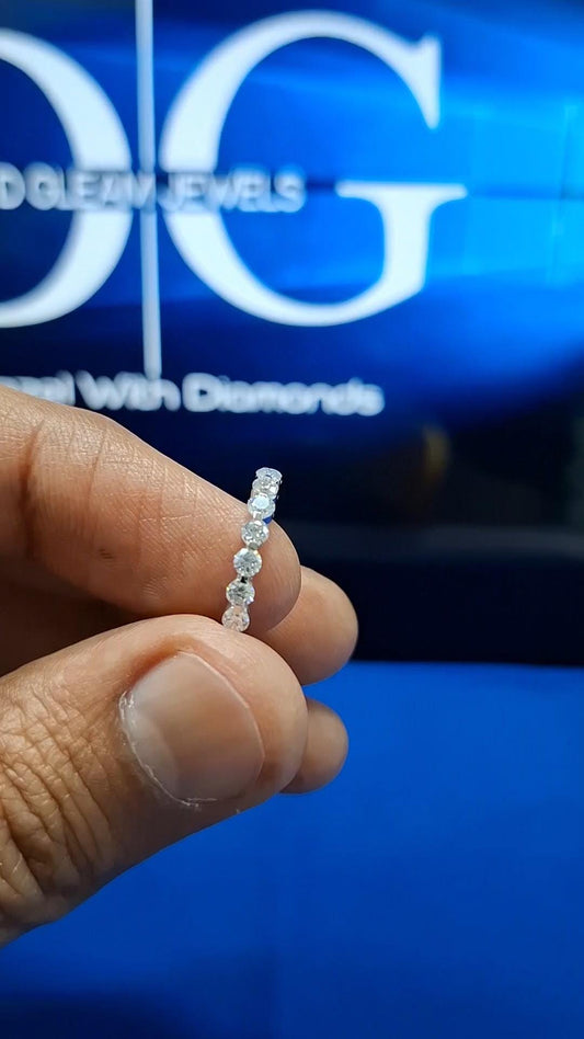 Lab Grown Diamond Eternity Wedding Band: 14K Gold Stackable Ring