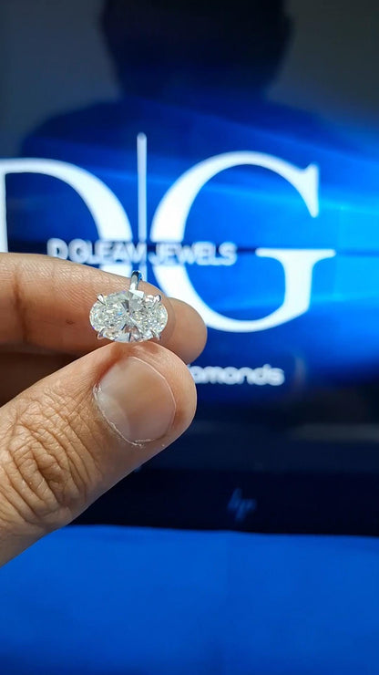 Oval Engagement Ring, 3.00 CT Oval Lab Grown Diamond Wedding Ring for Her, F/VS1 Lab Created Diamond, Solitaire Ring, Anniversary Gifts