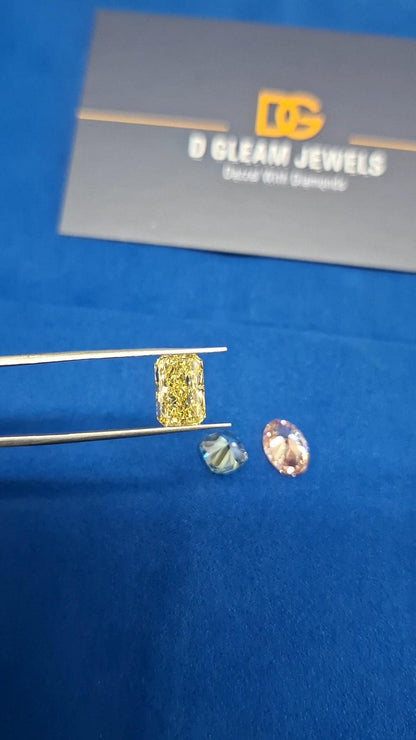 Radiant Cut Lab Grown Diamond: Fancy Vivid Yellow, VVS/VS, IGI Certified
