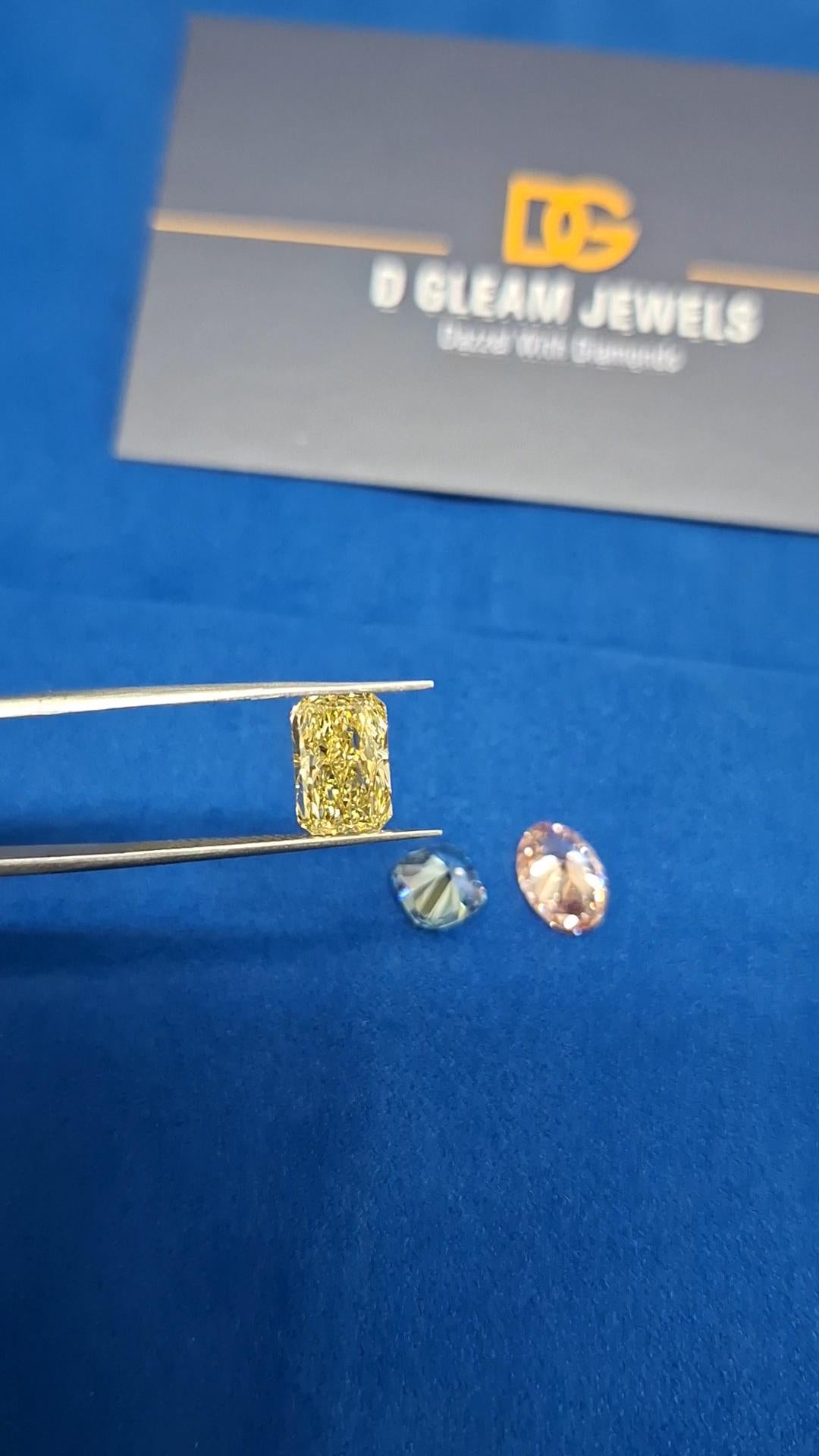 Radiant Cut Lab Grown Diamond: Fancy Vivid Yellow, VVS/VS, IGI Certified