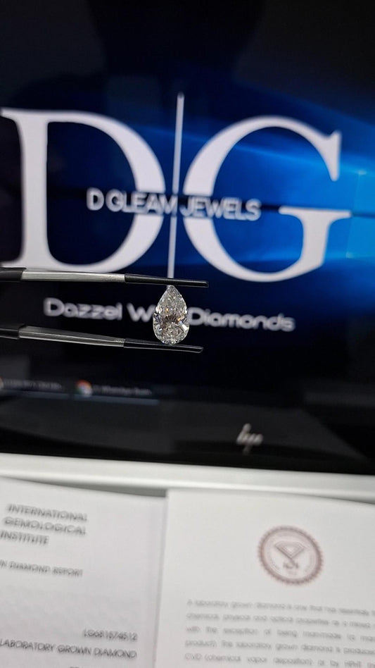 1 CT Pear DE/VS Lab Grown Diamond, Loose Diamond