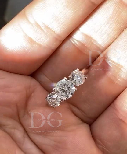 IGI Certified Lab Grown Diamond Engagement Ring - Three Stone Promise