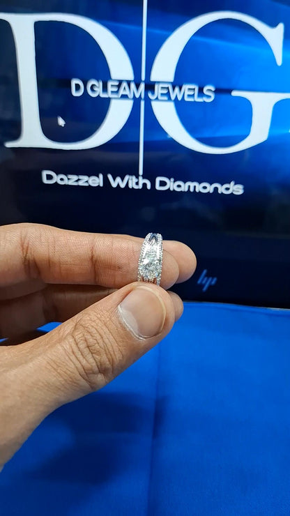 1.02 CT Round Lab Grown Diamond Engagement Ring, D/VS Lab Created Diamond, Matching Wedding Band, Wedding Ring Set, Diamond Eternity Band