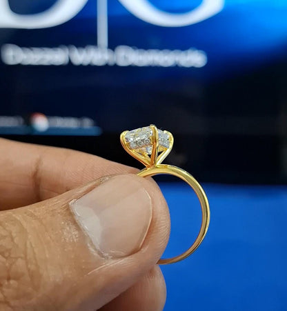 Radiant Cut Lab Grown Diamond Engagement Ring, 3.00 CT Radiant Cut Solitaire Wedding Ring, Ring for Women, Anniversary Gift for Her