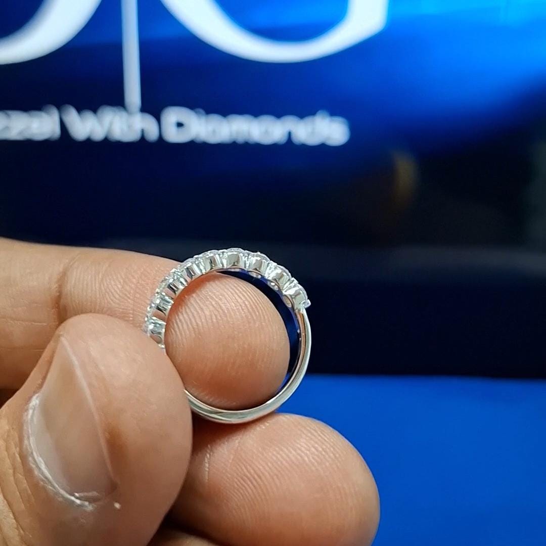 Lab Grown Diamond Eternity Wedding Band: 14K Gold Stackable Ring