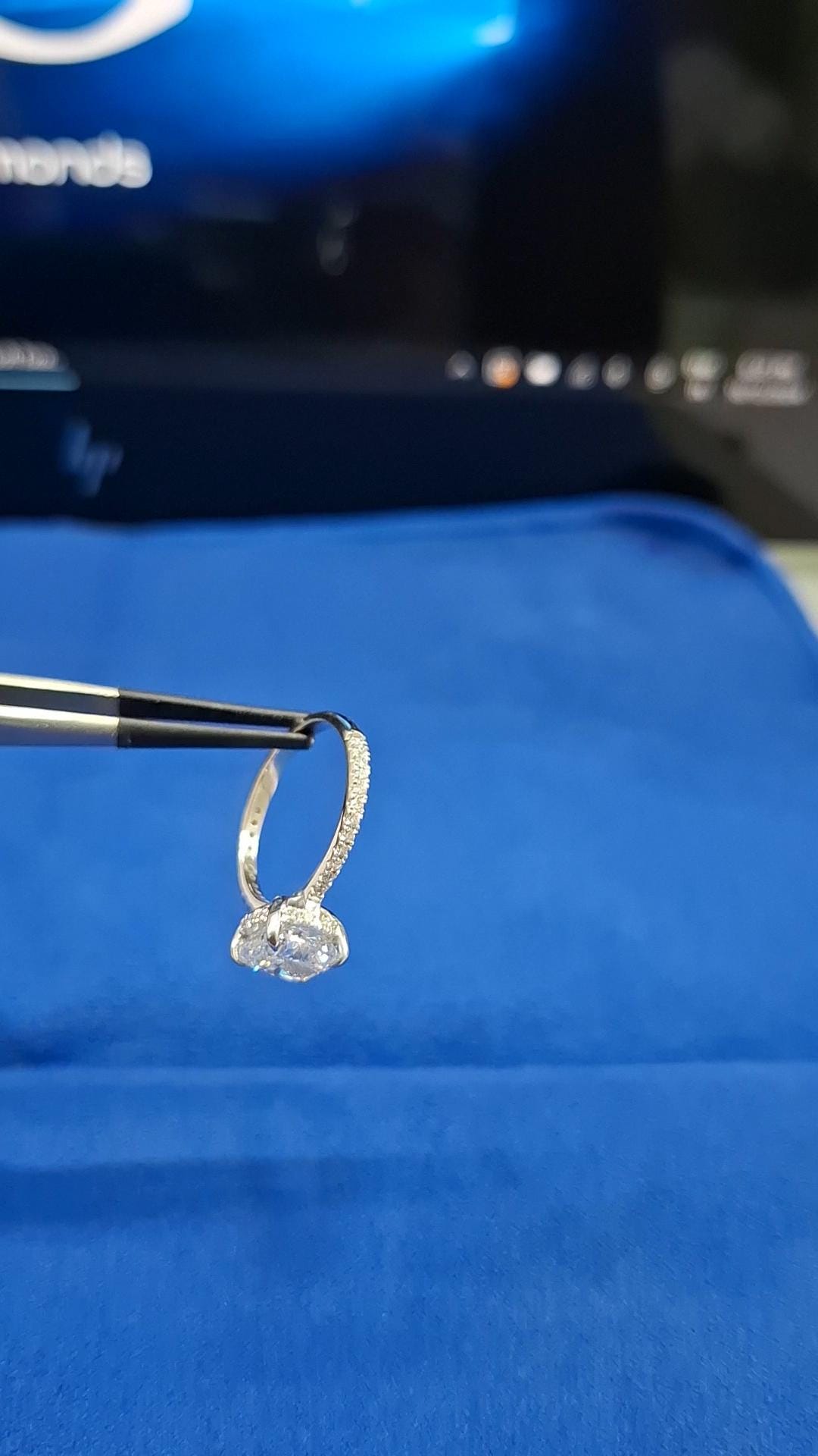 Cushion Cut Lab Grown Diamond Engagement Ring: Hidden Halo, IGI Certified