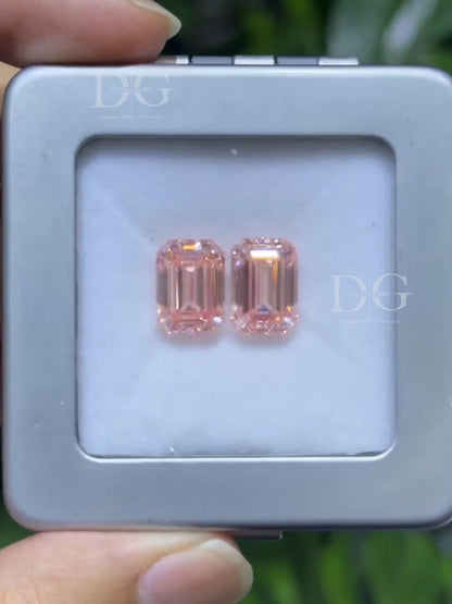 Pink Lab Grown Diamond: 4 ct Emerald Cut IGI Certified Loose Stone