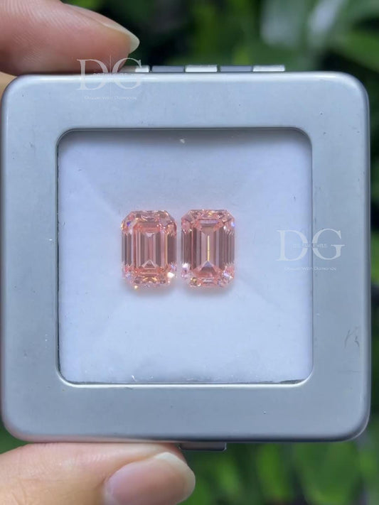 Pink Lab Grown Diamond: 4 ct Emerald Cut IGI Certified Loose Stone