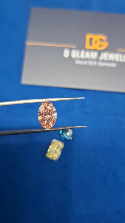 IGI Certified Lab Grown Diamond: 3.00 Carat Oval Cut Vivid Pink VVS/VS