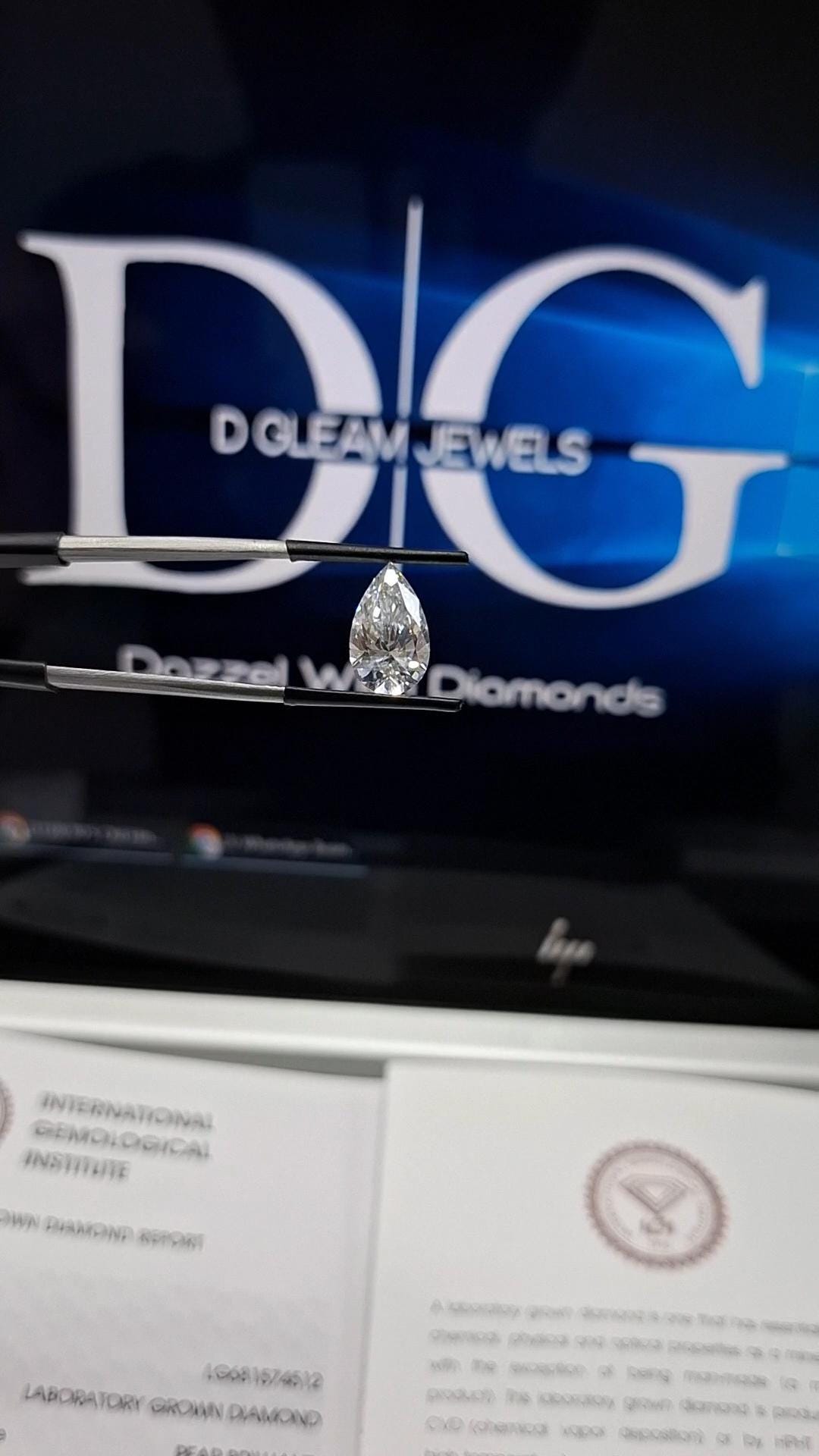 1 CT Pear DE/VS Lab Grown Diamond, Loose Diamond