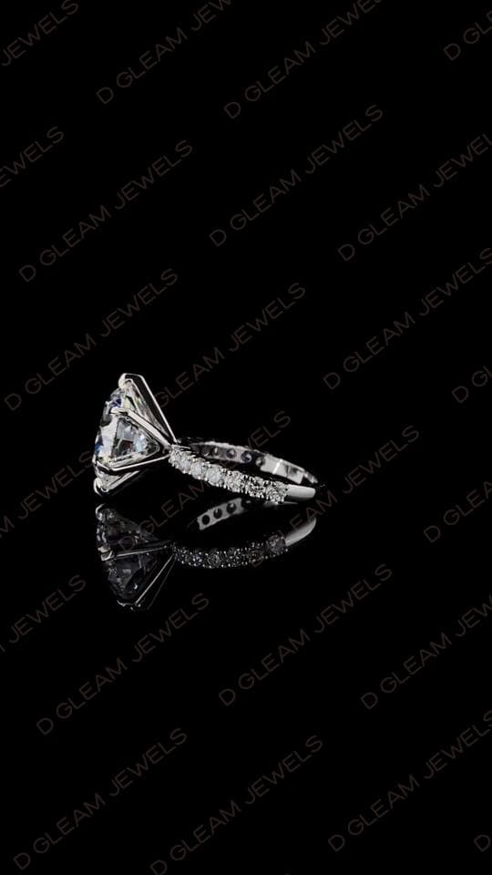 Lab Grown 5.00 Carat Diamond Solitaire Ring: 14k Gold, Platinum