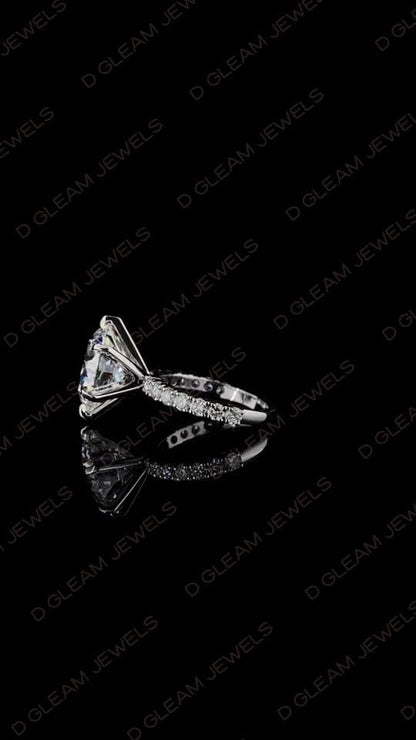 Lab Grown 5.00 Carat Diamond Solitaire Ring: 14k Gold, Platinum