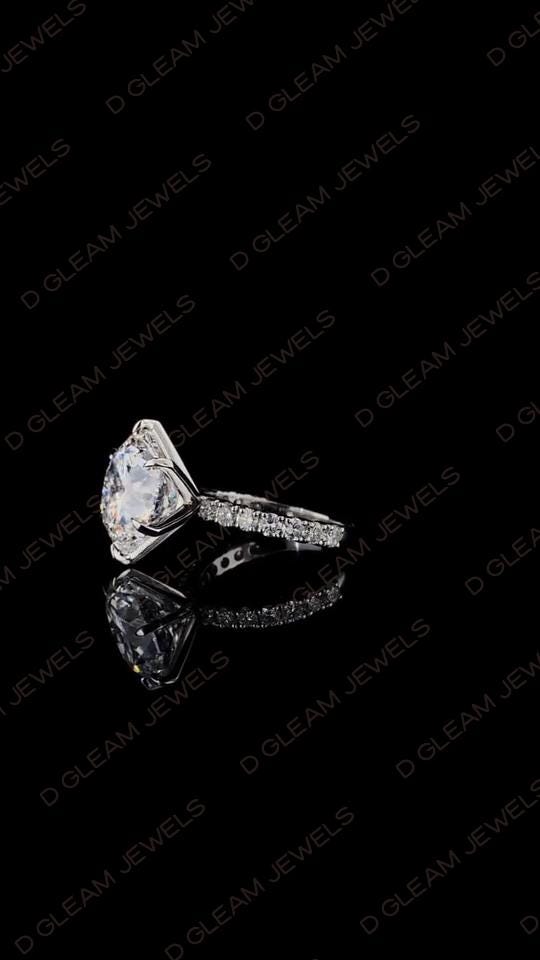 Lab Grown 5.00 Carat Diamond Solitaire Ring: 14k Gold, Platinum