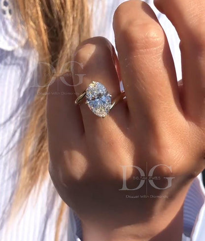 Marquise Lab Grown Diamond Engagement Ring: Nature Inspired Solitaire, 1-2 Carat
