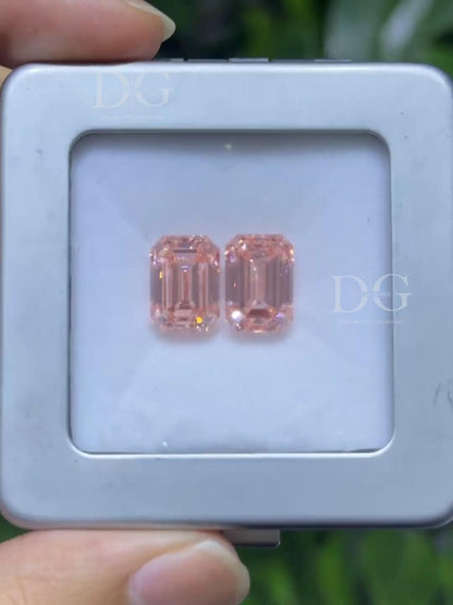 Pink Lab Grown Diamond: 4 ct Emerald Cut IGI Certified Loose Stone