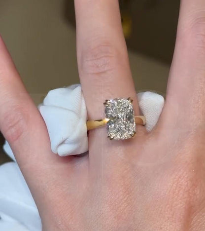 Cushion Cut Diamond Engagement Ring | Classic Solitaire Gold Ring | Timeless Bridal Jewelry | Luxury Fine Jewelry