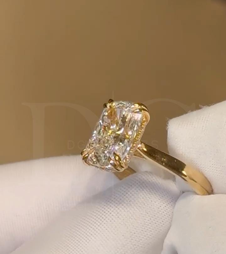 Cushion Cut Diamond Engagement Ring | Classic Solitaire Gold Ring | Timeless Bridal Jewelry | Luxury Fine Jewelry