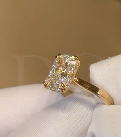 Cushion Cut Diamond Engagement Ring | Classic Solitaire Gold Ring | Timeless Bridal Jewelry | Luxury Fine Jewelry