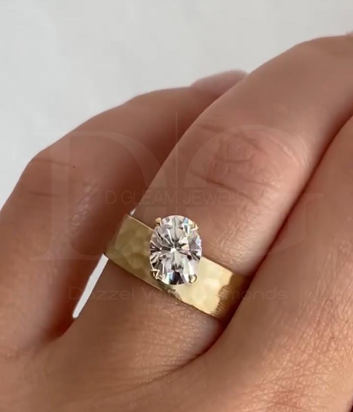 2.00 CT Oval Lab Grown Diamond Solitaire Ring - Maribel Design