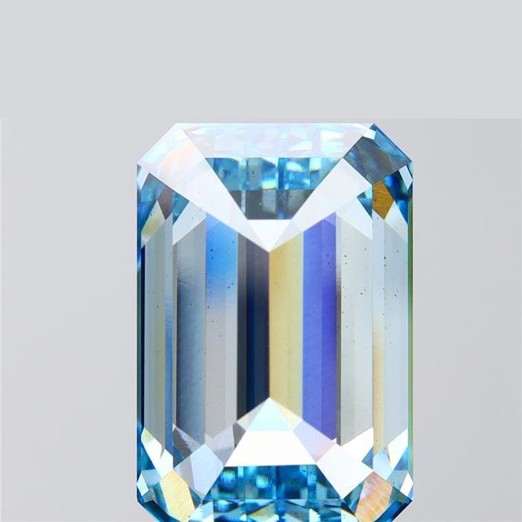 10.23 CT Emerald Cut Blue Lab Grown Diamond: Engagement Ring Stone
