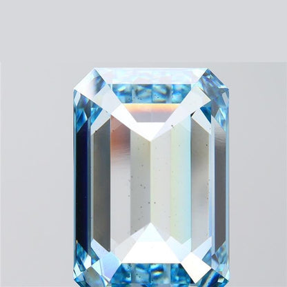 10.05 CT Emerald Cut Blue Lab Grown Diamond: Engagement Ring Gemstone
