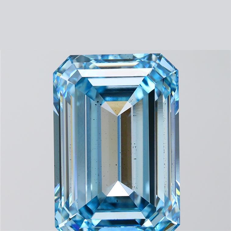 10.05 CT Emerald Cut Blue Lab Grown Diamond: Engagement Ring Gemstone