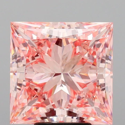 2.51ct Princess Cut Fancy Vivid Pink Lab Grown Diamond, VS1 Clarity, IGI Certified