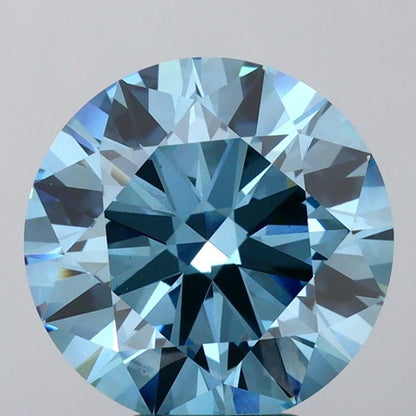 Round 3.01ct Fancy Vivid Blue VS2, IGI Certified, Loose Lab Grown Diamond