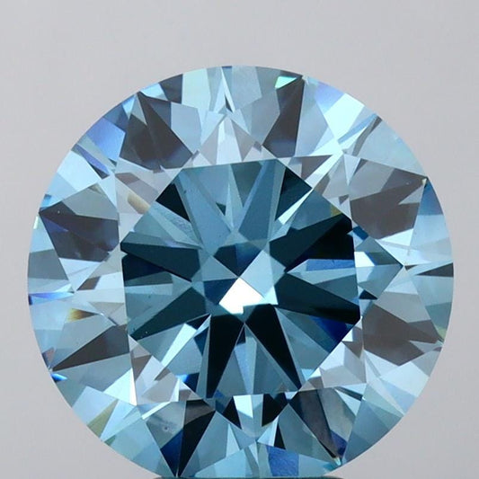Round 3.01ct Fancy Vivid Blue VS2, IGI Certified, Loose Lab Grown Diamond