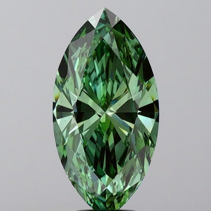 2.00 ct Marquise Lab Grown Diamond: Fancy Vivid Green VS1, IGI Certified
