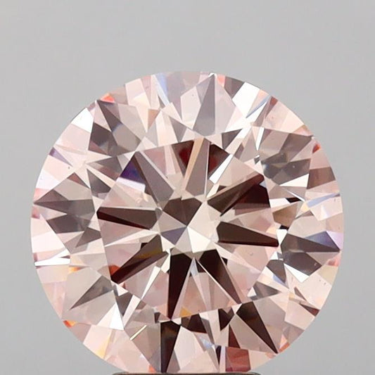 Round 2.00ct Fancy Vivid Pink VS1, IGI Certified, Loose Lab Grown Diamond