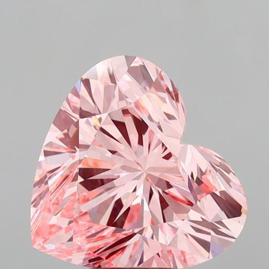 Heart 2.00ct Fancy Vivid Pink VS2, IGI Certified, Loose Lab Grown Diamond