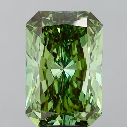 2.00 ct Radiant Fancy Dark Green Lab Grown Diamond - VS1 Clarity, IGI Certified