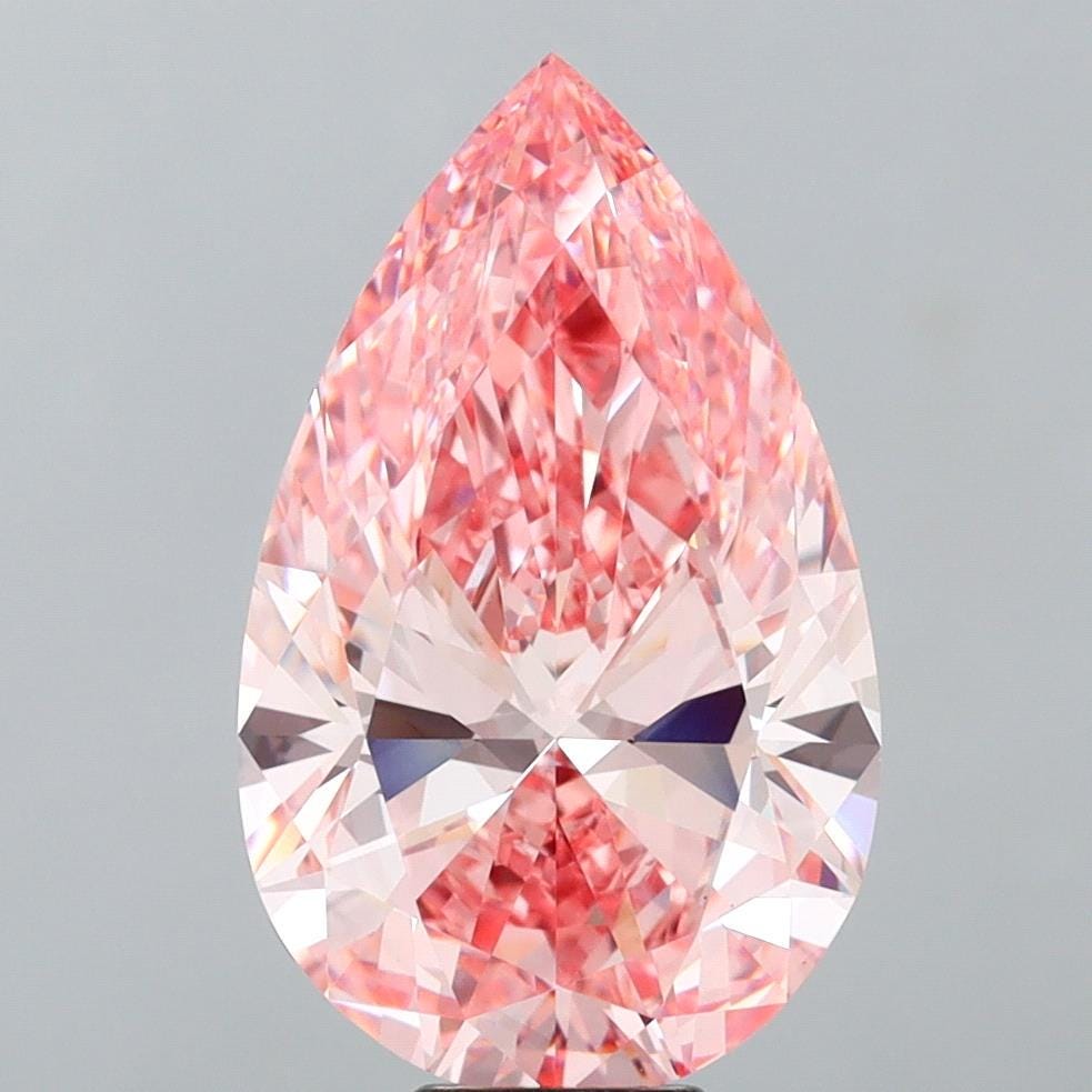 Pear Cut 2.00ct Fancy Vivid Pink VS2, IGI Certified, Loose Lab Grown Diamond