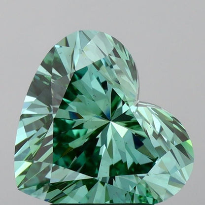 2.05ct Heart Lab Grown Diamond: Fancy Vivid Green VS1, IGI Certified