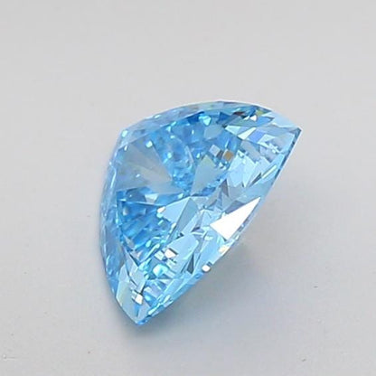 1.01 Carat Trillion Cut Fancy Vivid Blue Lab Grown Diamond, IGI Certified VVS2