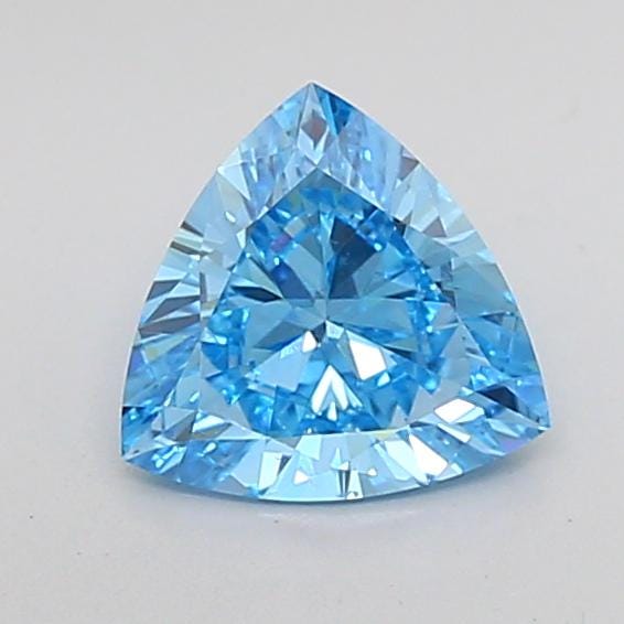 1.01 Carat Trillion Cut Fancy Vivid Blue Lab Grown Diamond, IGI Certified VVS2