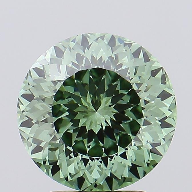 Round Shape Portuguese Cut 2.00ct Fancy Vivid Green VS2 | Loose Lab Grown Diamond